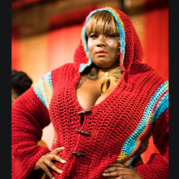 Crochet hooded multi sweater SOLD - Picture 2 of 5